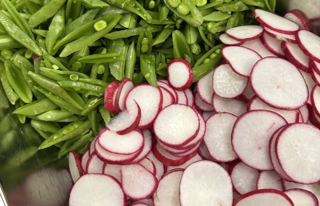 How to Eat More Local Food in Seattle When You Don’t Have Time 14 Sliced radishes and peas