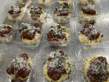 Pork Puttanesca over Polenta Pork Puttanesca over Polenta